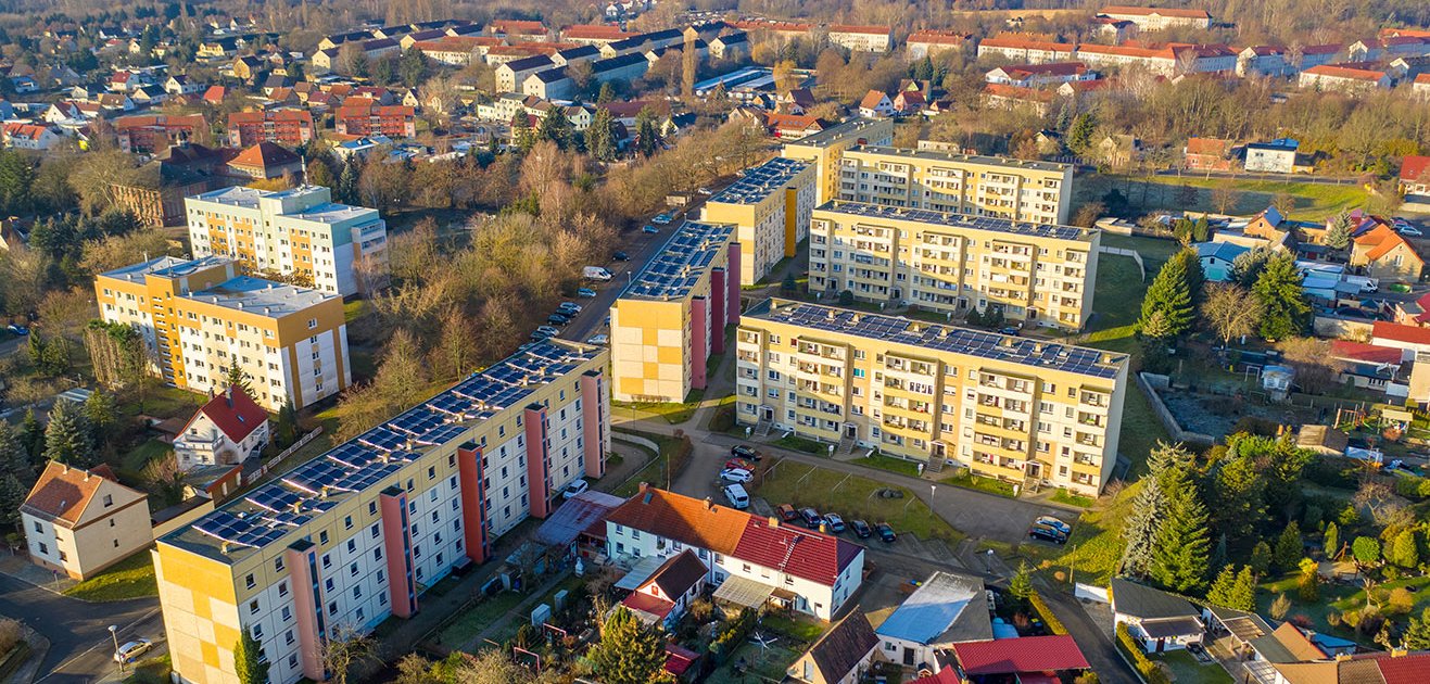 Dronenaufnahme vom Projekt Lauchhammer